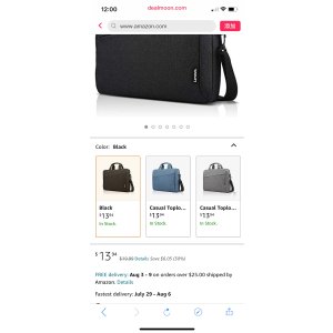$13.9 Amazon.com: Lenovo 防水笔记本电脑公文包