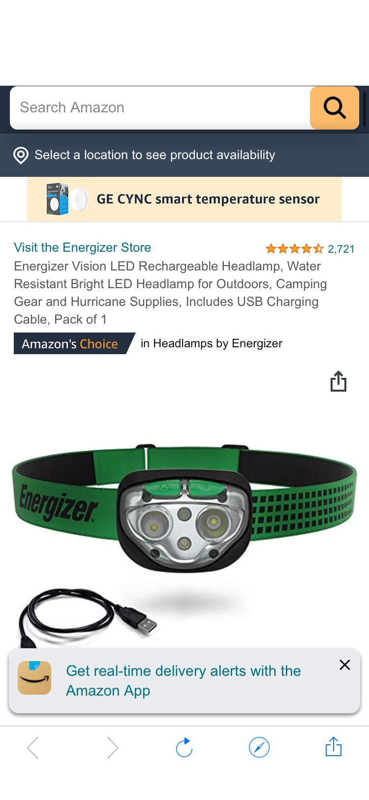 Energizer Vision LED Rechargeable Headlamp