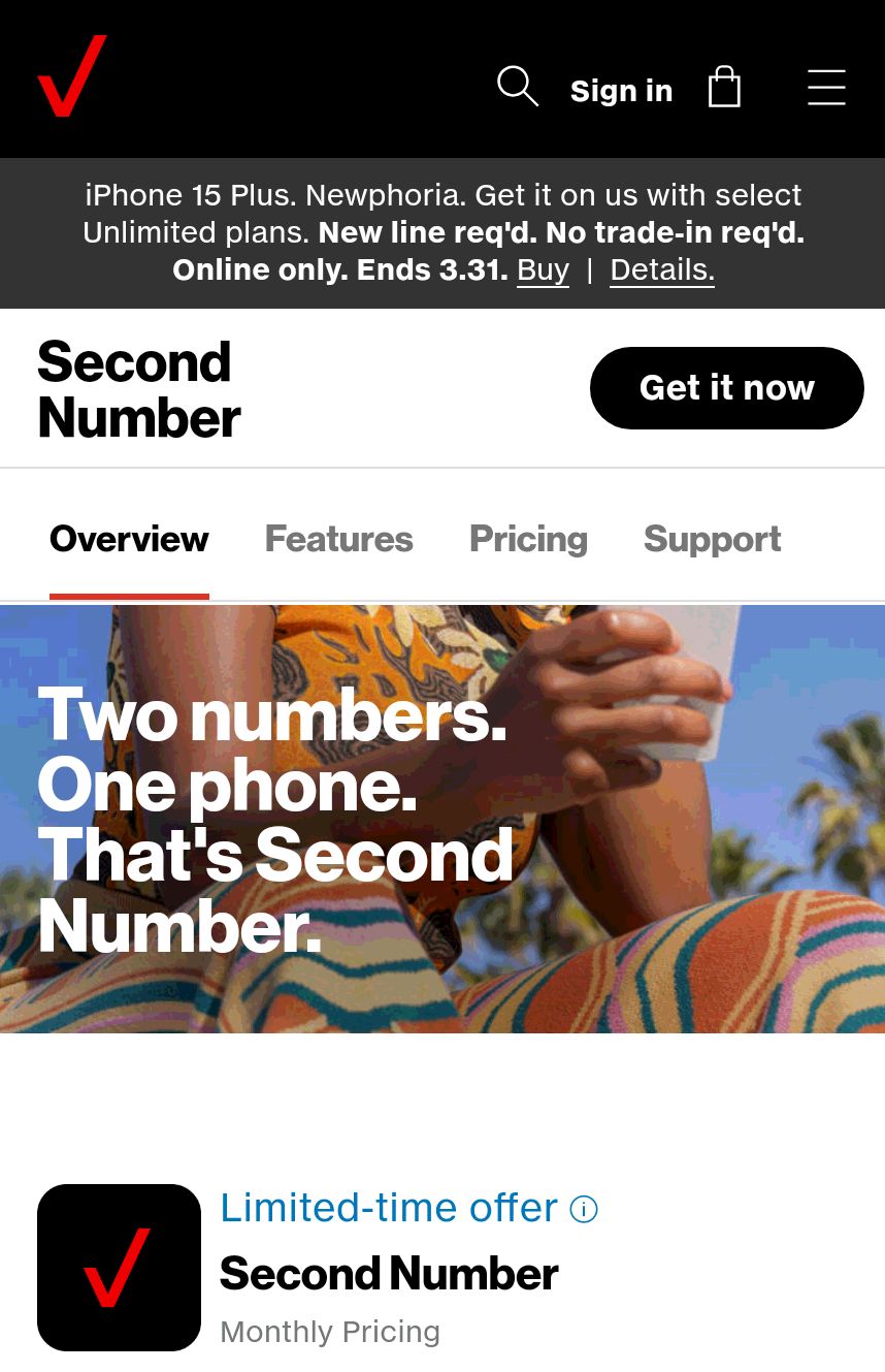 Second Line Phone Number | Verizon One phone, Two numbers. 2nd Number for $10/mo