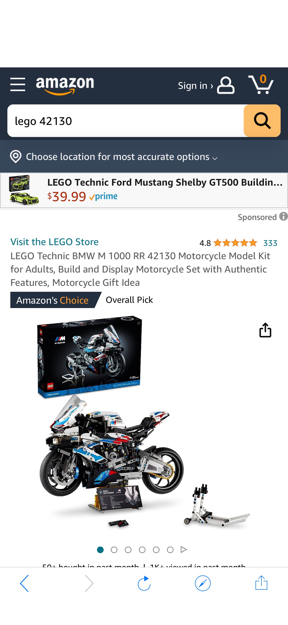 Amazon.com: LEGO Technic BMW M 1000 RR 42130 Motorcycle Model Kit for Adults, Build and Display Motorcycle Set with Authentic Features, Motorcycle Gift Idea : Toys & Games