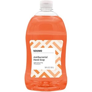 Amazon Brand - Solimo Antibacterial Liquid Hand Soap Refill, Light Moisturizing, Triclosan-Free, 56 Fluid Ounces