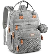 Amazon.com: BabbleRoo Waterproof Diaper Bag Backpack - Baby Essentials Travel Tote - Multi function with Changing Pad, Stroller Straps &amp; Pacifier Case - Unisex, Light Gray : Baby