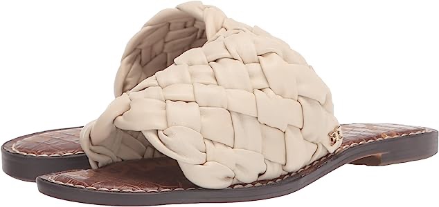 Amazon.com | Sam Edelman Women's Griffin Flat Sandal, Modern Ivory, 5.5 | Flats