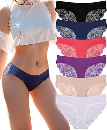 Kingfung Womens Seamless Panties Soft Stretch Invisibles Briefs No Show  Hipster Underwear