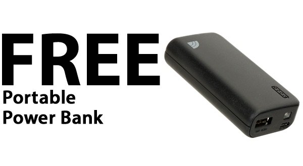 Micro Center Free Potable Power Bank or Earbuds