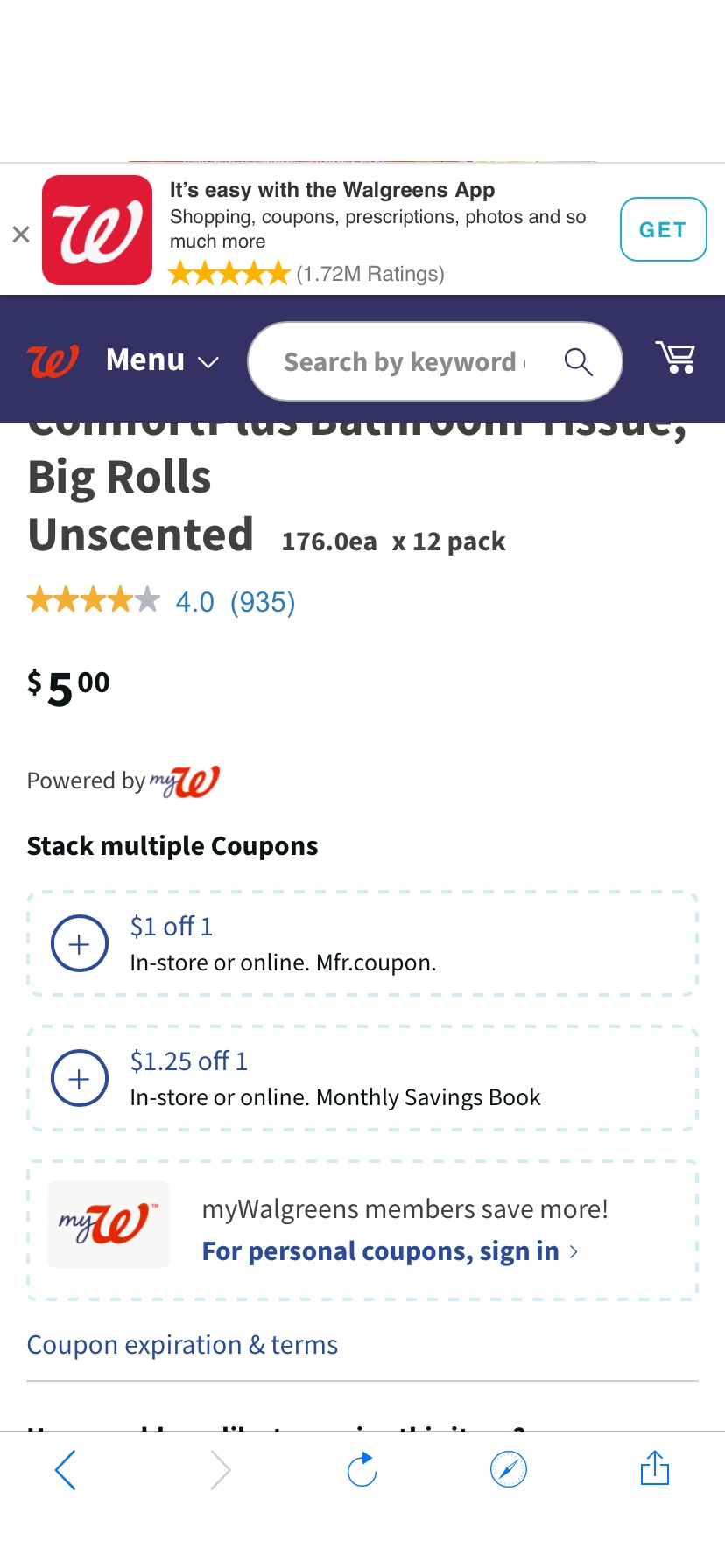 Scott ComfortPlus Bathroom Tissue, Big Rolls Unscented Scott 厕纸