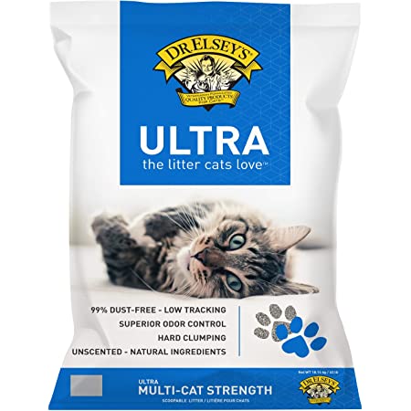 Amazon.com : Dr. Elsey’s Premium Clumping Cat Litter - Ultra - 99.9% Dust-Free, Low Tracking, Hard Clumping, Superior Odor Control, Unscented &amp; Natural Ingredients : Pet Litter : Pet Supplies
