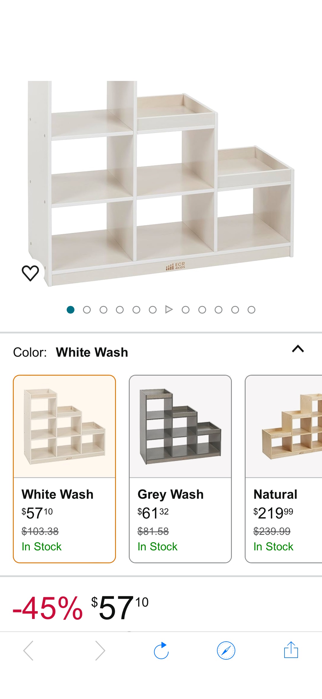 Amazon.com: ECR4Kids 3-2-1 Cube Storage Cabinet, Children's Furniture, White Wash