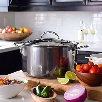 Amazon.com: Hestan - NanoBond Collection - Titanium Stainless Steel 8-Quart Stock Pot with Lid - Toxin, PFAS, & Chemical Free Clean Cookware, Induction Cooktop Compatible: Home & Kitchen