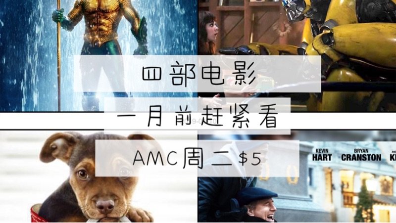 【2019一月电影推荐】AMC周二$5电影看起来! （期待惊奇队长）