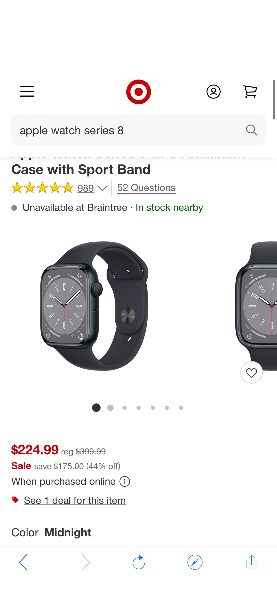 Apple Watch Series 8 Gps 所有颜色均有折扣