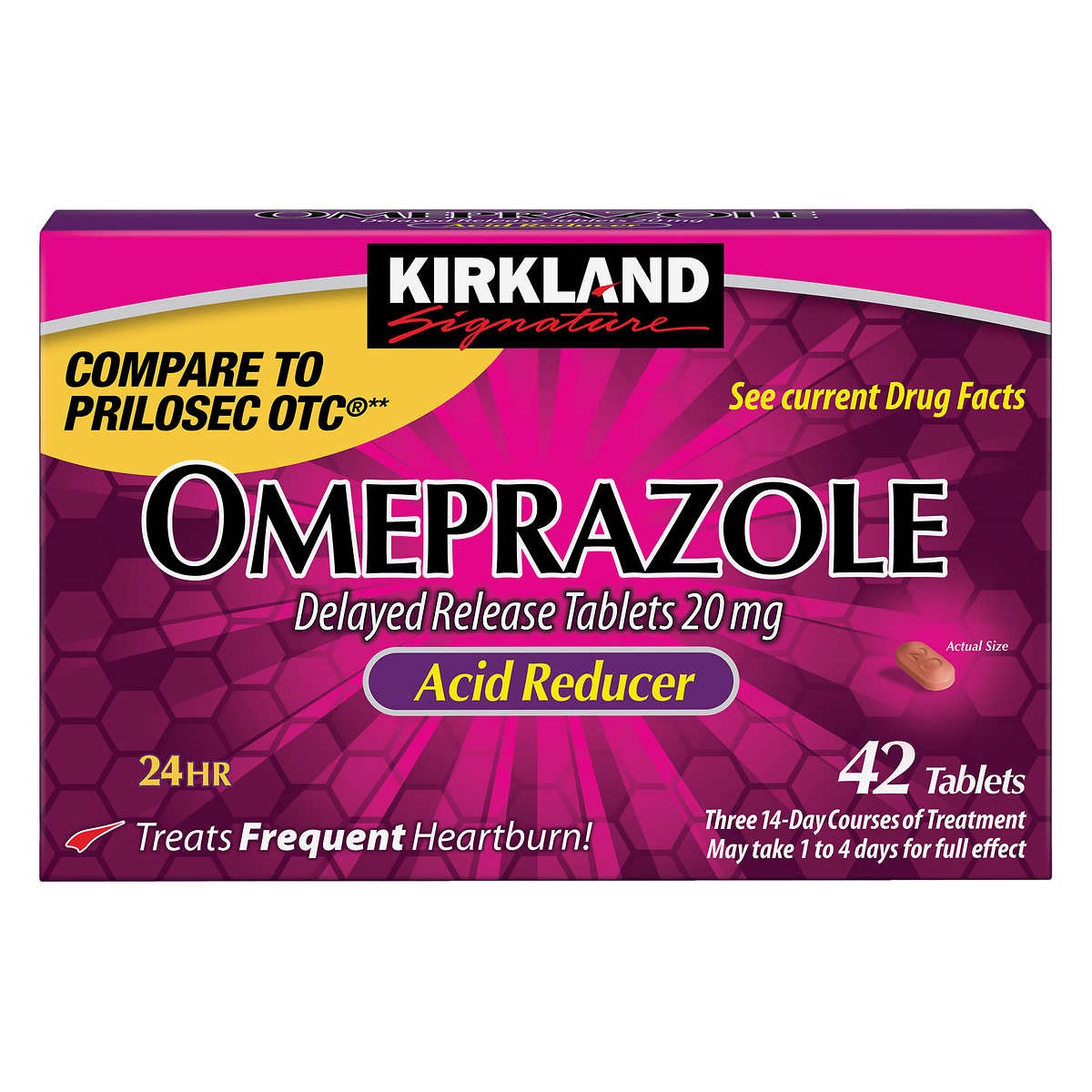Kirkland Signature Omeprazole 20 mg., 42 Tablets胃药