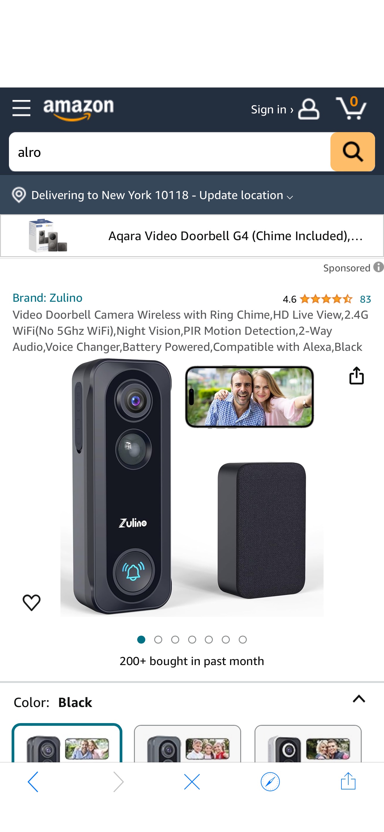 Amazon.com: Zulino Video Doorbell Camera Wireless with Ring Chime,HD Live View,2.4G WiFi(No 5Ghz WiFi),Night Vision,PIR Motion Detection,2-Way Audio,Voice Changer,Battery Powered,Compatible with Alexa