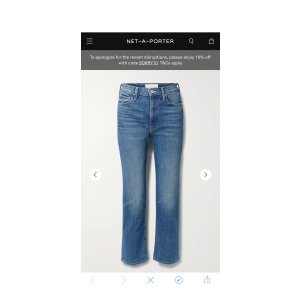 $104 Mid denim Rider high-rise straight-leg jeans | MOTHER | NET-A-PORTER
