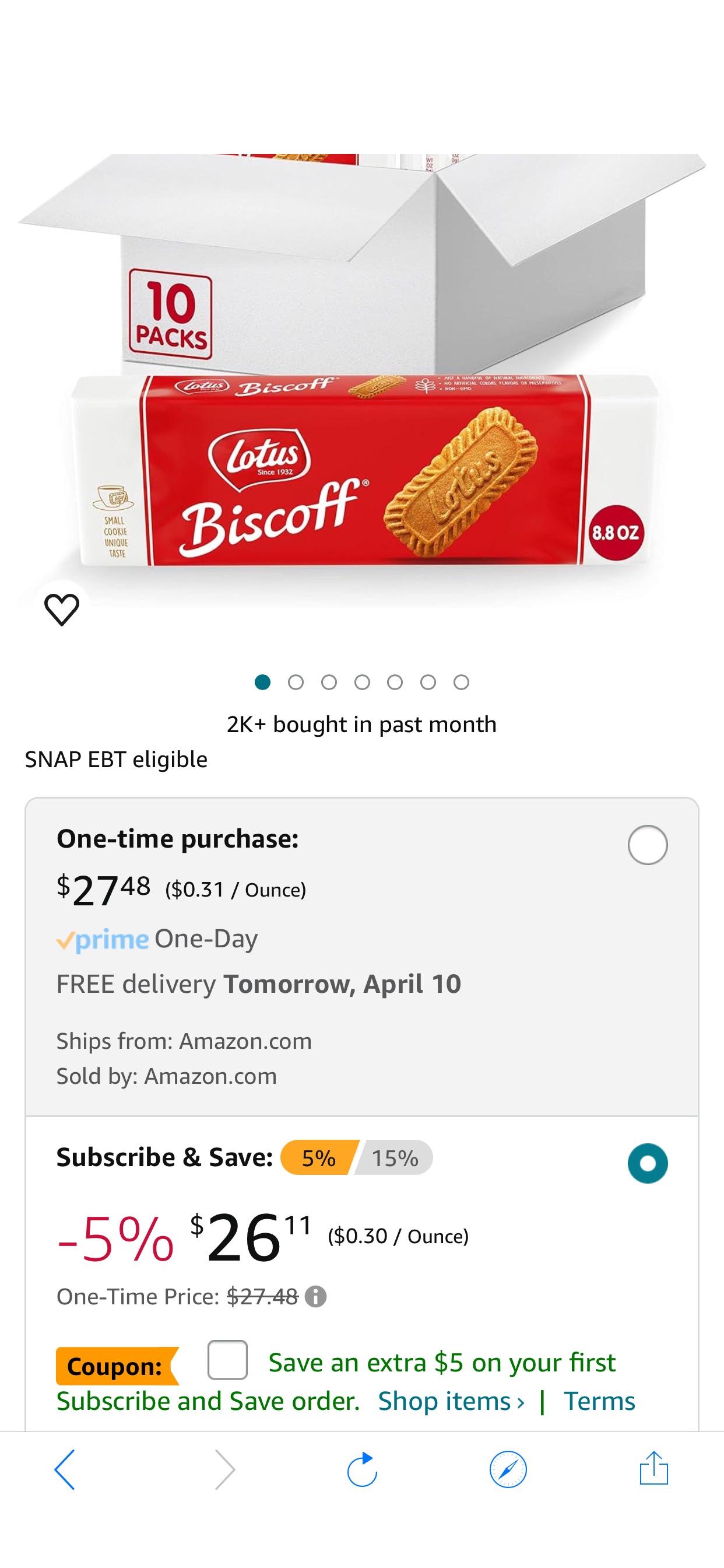 Amazon.com: Lotus Biscoff, Caramelized Biscuit Cookies, non GMO + Vegan - 8.8 Ounce (Pack of 10) : Grocery & Gourmet Food 焦糖饼干
