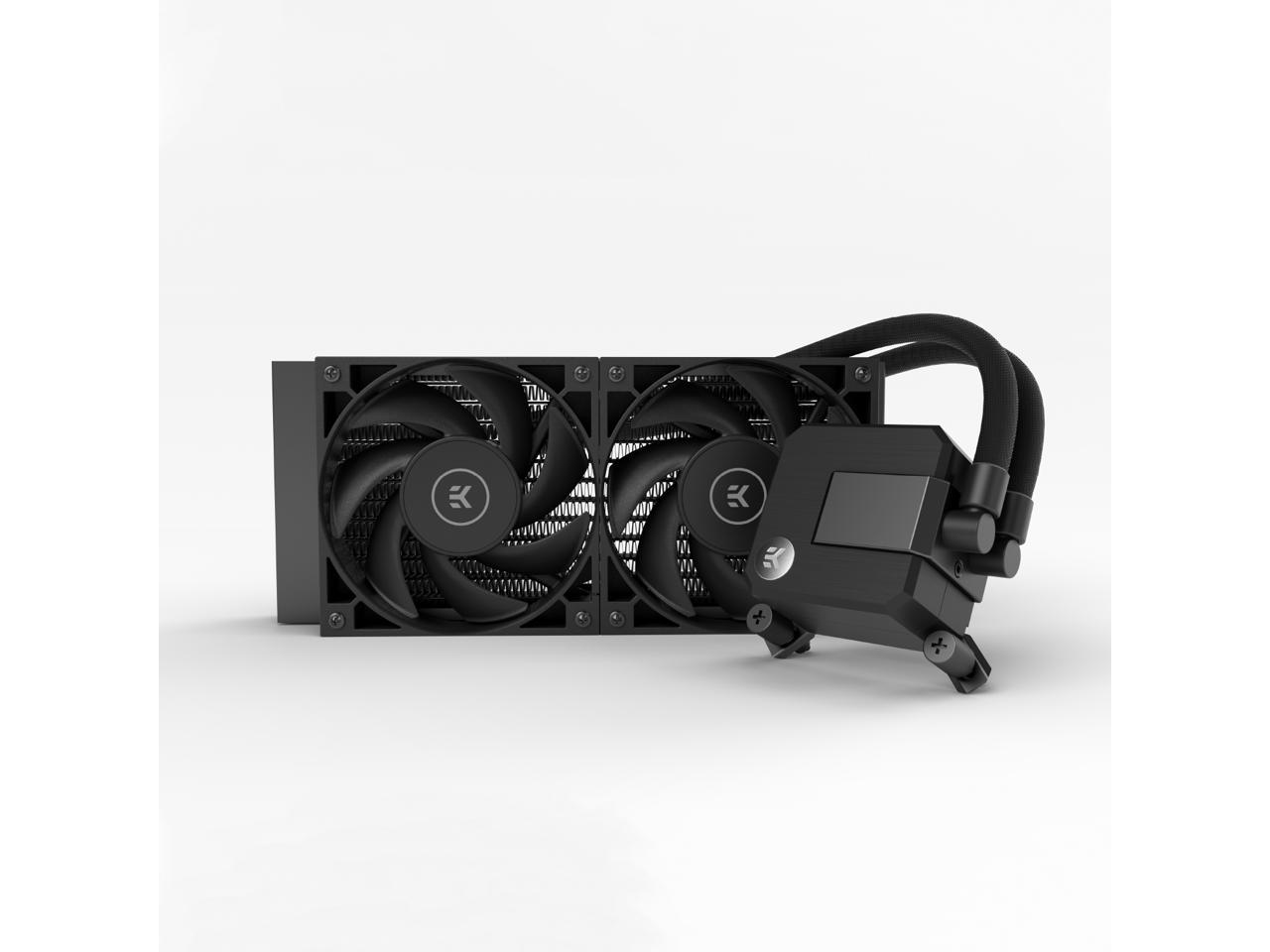 EK 240mm AIO Basic, All-in-One Liquid CPU Cooler with EK-Vardar High-Performance PMW Fans, Water Cooling Computer Parts, 120mm Fan, Intel 115X/1200/2066, AMD AM4, (240mm AIO) LGA 1700 Compatible 水冷