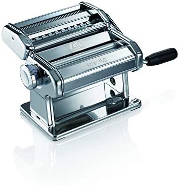 Amazon.com: Marcato Design Atlas 150 Pasta Machine, Made in Italy, Includes Cutter, Hand Crank, and Instructions, Silver: Kitchen & Dining意大利制面机