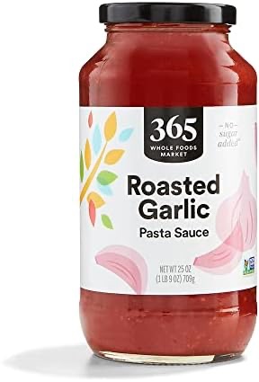 Amazon.com : 365 by Whole Foods Market, Roasted Garlic Pasta Sauce, 25 Ounce : Grocery & Gourmet Food