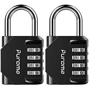 Puroma 2 Pack Combination Lock 4 Digit Outdoor Waterproof Padlock