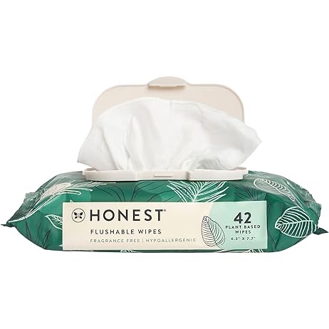 Amazon.com: The Honest Company 清洁无香湿巾 | 含水量超过 99%、可堆肥、植物基、婴儿湿巾 | 低过敏性，适合敏感肌肤，经 EWG 认证 | Balance Blues，60 片装 :