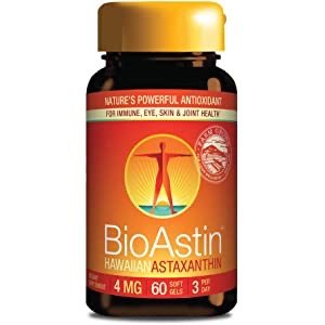 Amazon.com: BioAstin Hawaiian天然虾青素， 4mg 60粒，仅售14.24（选择subscribe and save)。120粒的22.77。