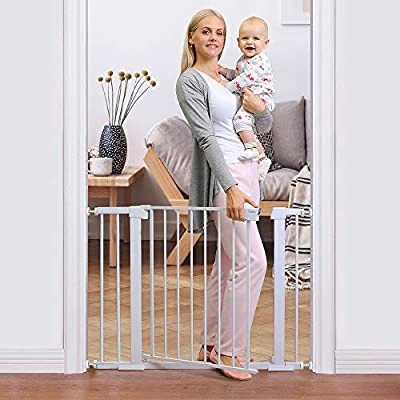 Amazon.com : Cumbor 40.6” Auto Close Safety Baby Gate, Includes 4 Wall Cups, 2.75-Inch and 5.5-Inch Extension 最新一代宝宝安全门