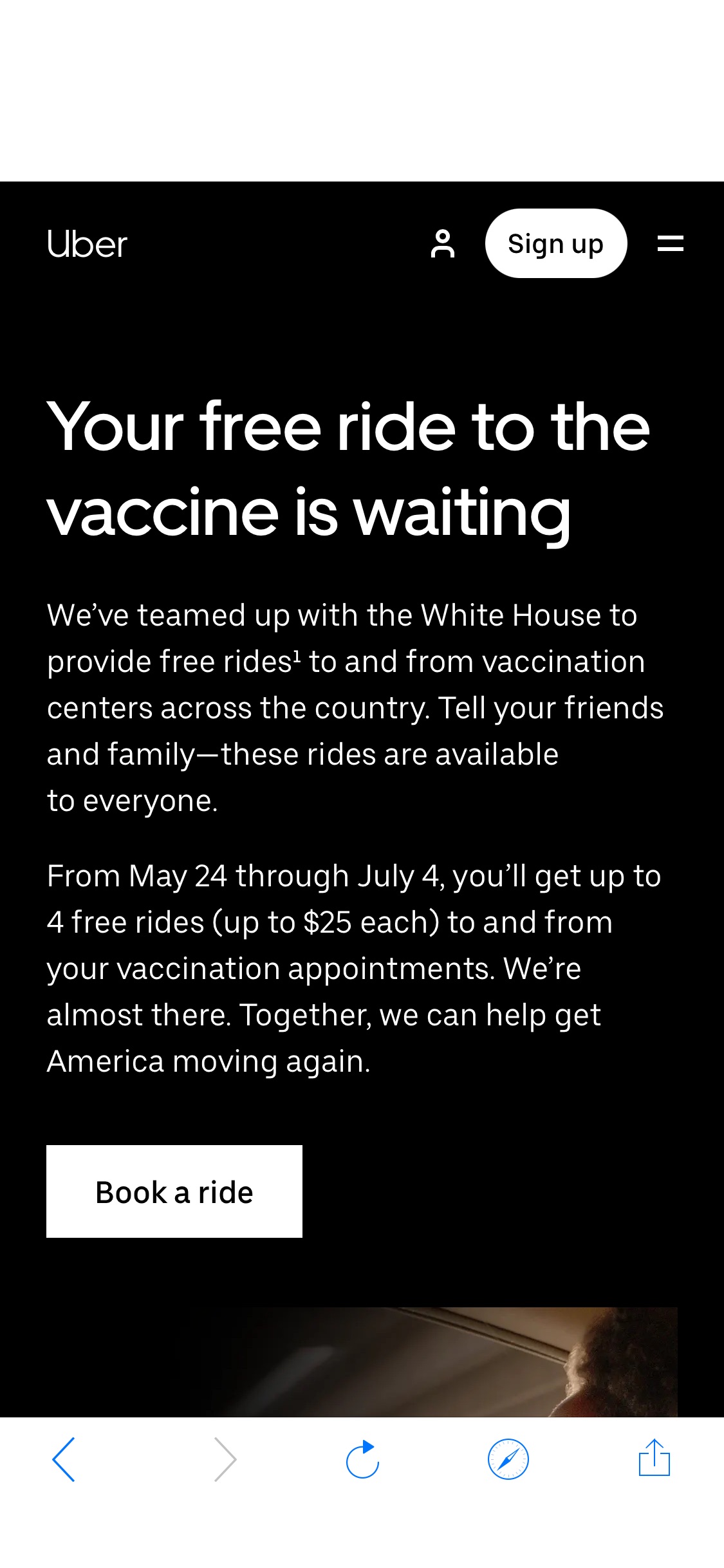 免费打Uber去接种疫苗！
