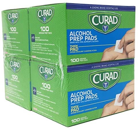 Amazon.com: Curad Alcohol Prep Pads , Thick Alcohol Swabs (Pack of 400) - CUR45585RB: Industrial & Scientific酒精片