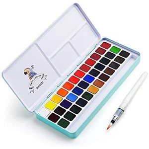 MeiLiang Watercolor Paint Set, 36 Vivid Colors in Pocket Box