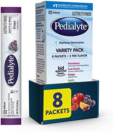 Amazon.com : Pedialyte Electrolyte Powder Packets, Variety Pack, Hydration Drink, 8 Single-Serving Powder Packets : Everything Else