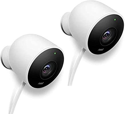Google Nest Cam 有线户外安全摄像头支持夜视2个装