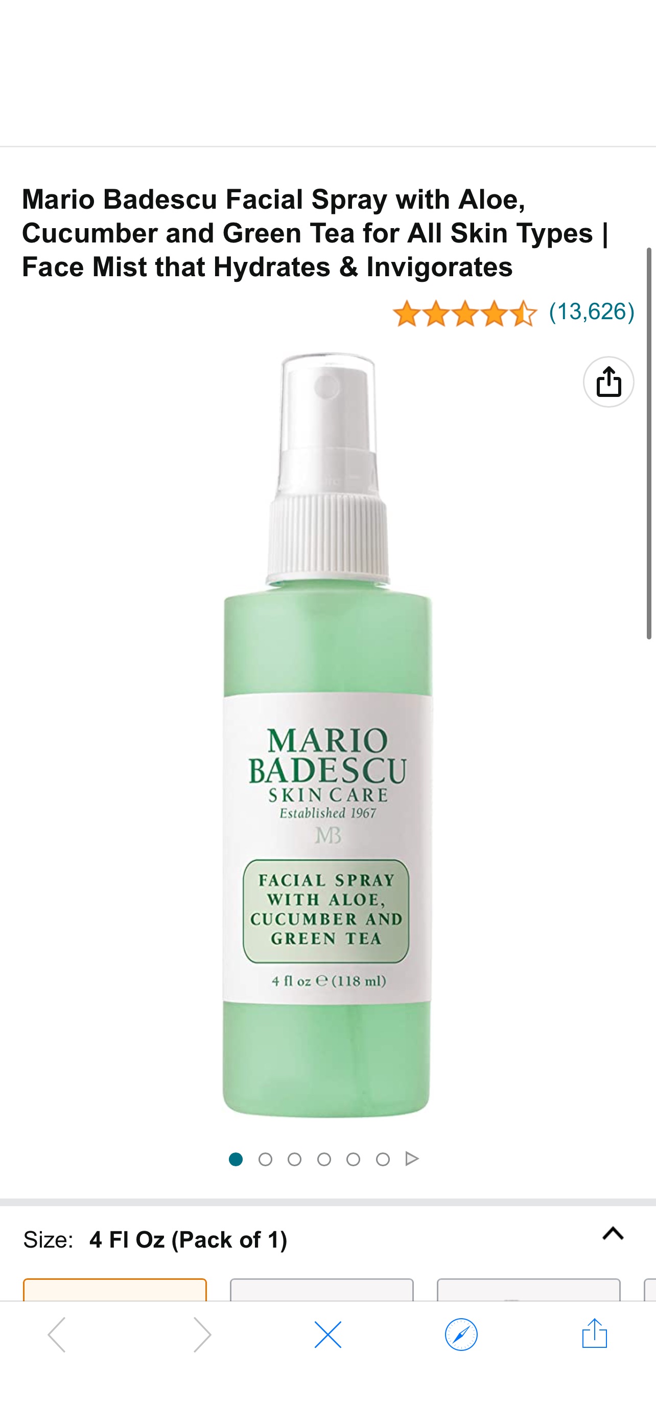 Amazon.com: Mario Badescu Facial Spray with Aloe, Cucumber and Green Tea for All Skin Types | Face Mist that Hydrates & Invigorates | 4 FL OZ : Beauty & Personal Care