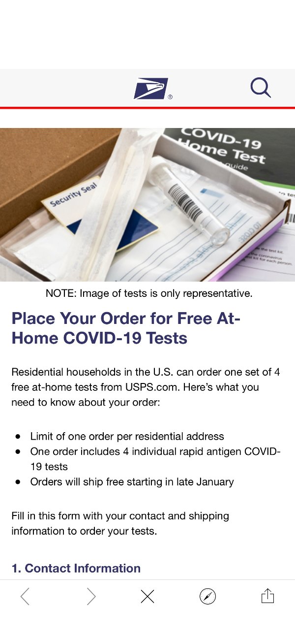 COVID Home Tests | USPS