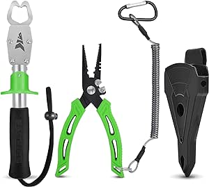 Amazon.com: KastKing Fishing Pliers with Fish Lip Gripper, 6&quot; Fishing Split Ring Nose Pliers, 9&quot; Fishing Lip Gripper, Green : Sports &amp; Outdoors