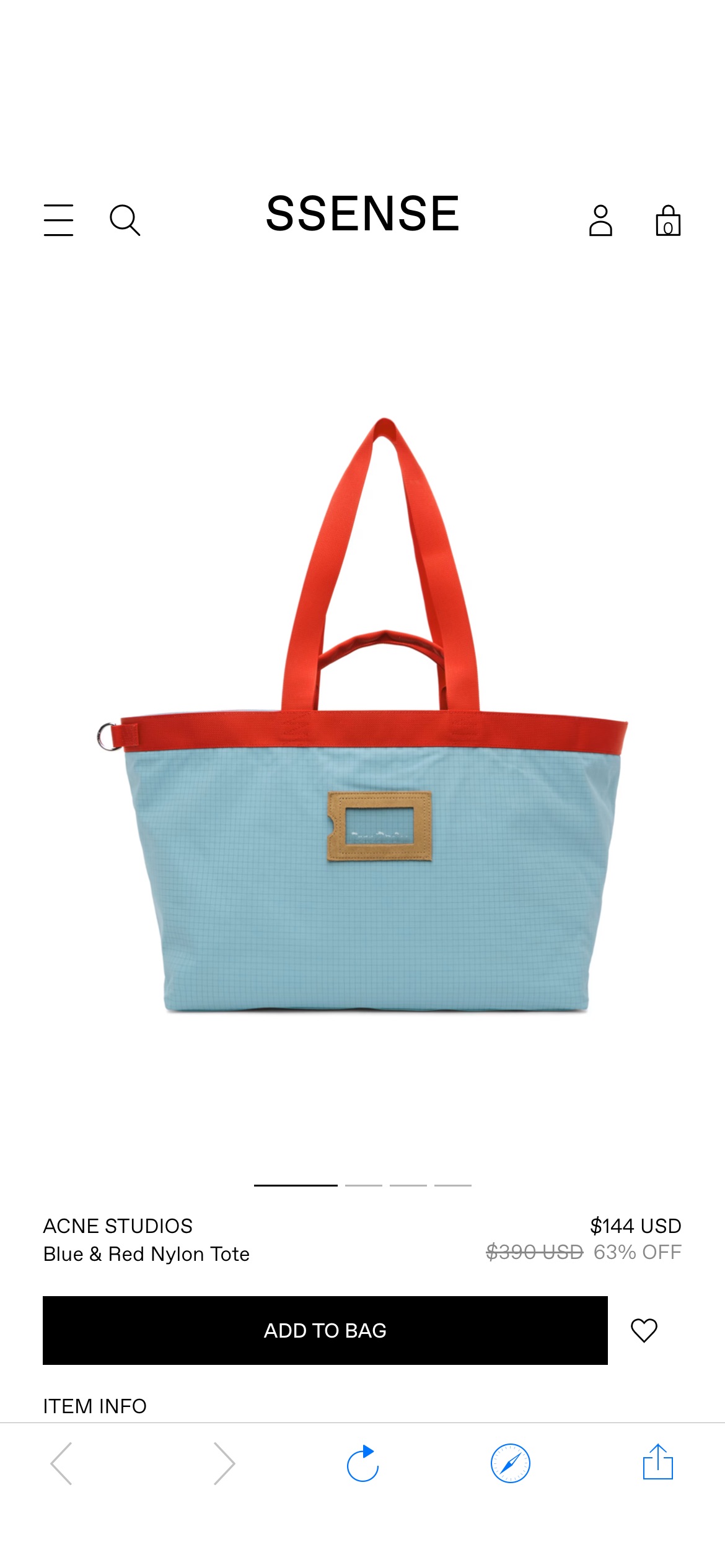 Blue & Red Nylon Tote by Acne Studios on Sale