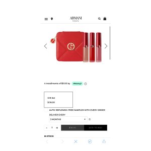 $36 LIP MAESTRO HOLIDAY MINI SET luxury variant by Giorgio Armani Beauty节日唇膏3件套