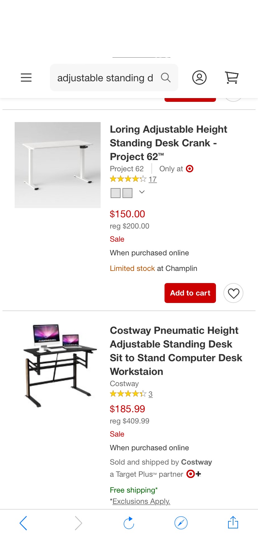 Adjustable Standing Desk : Target 高度可调节办公桌低至55% off，很难得见到这么大的折扣