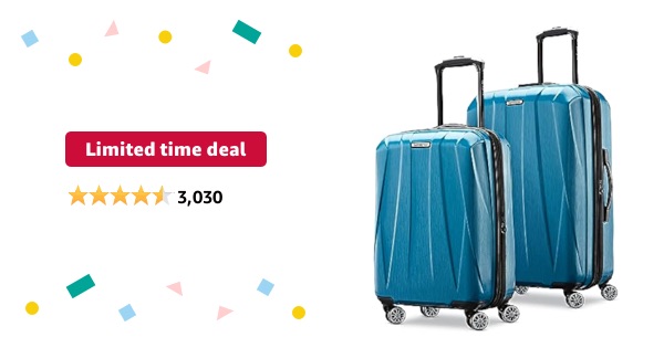 Limited-time deal: Samsonite Centric 2 Hardside Expandable Luggage with Spinner Wheels, Caribbean Blue, 2-Piece Set (20/24)