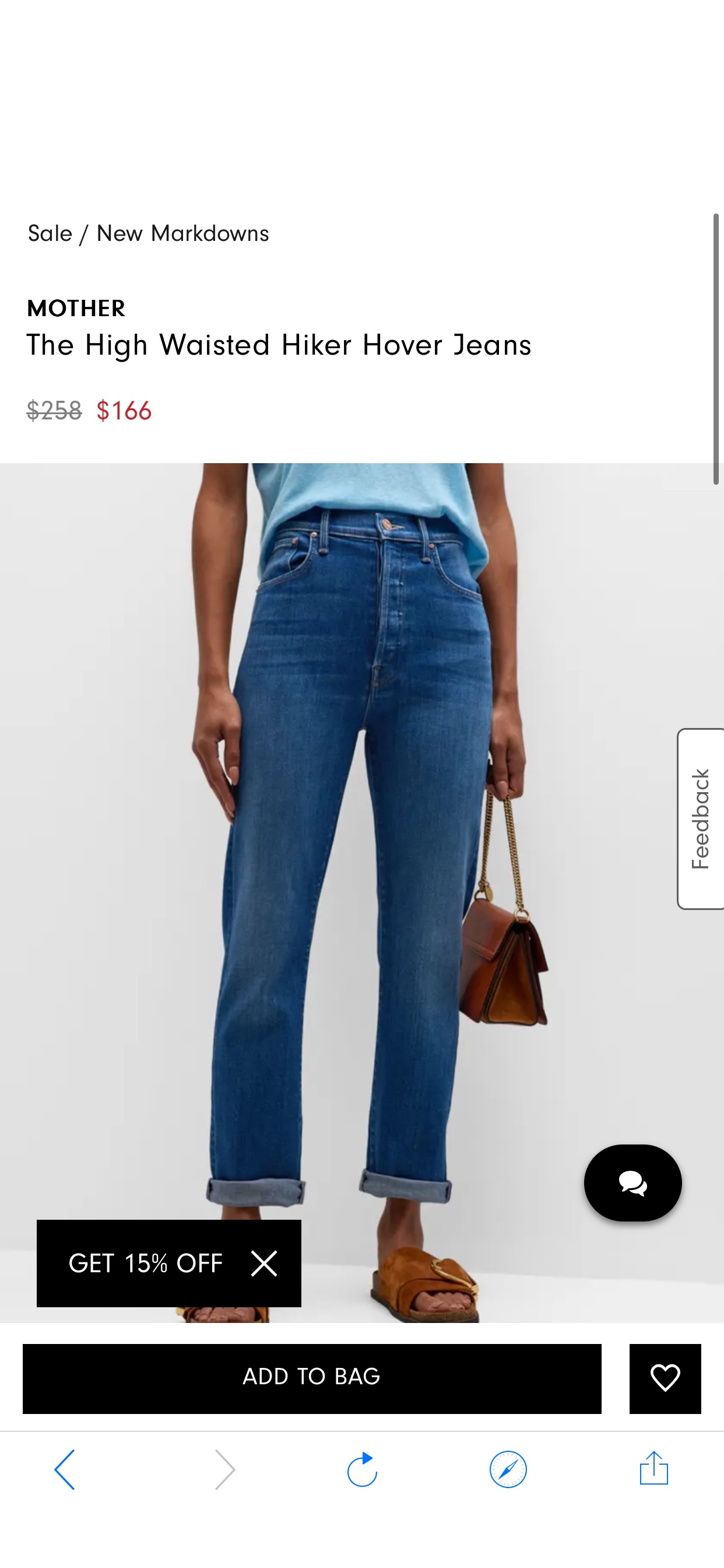 MOTHER The High Waisted Hiker Hover Jeans | Neiman Marcus