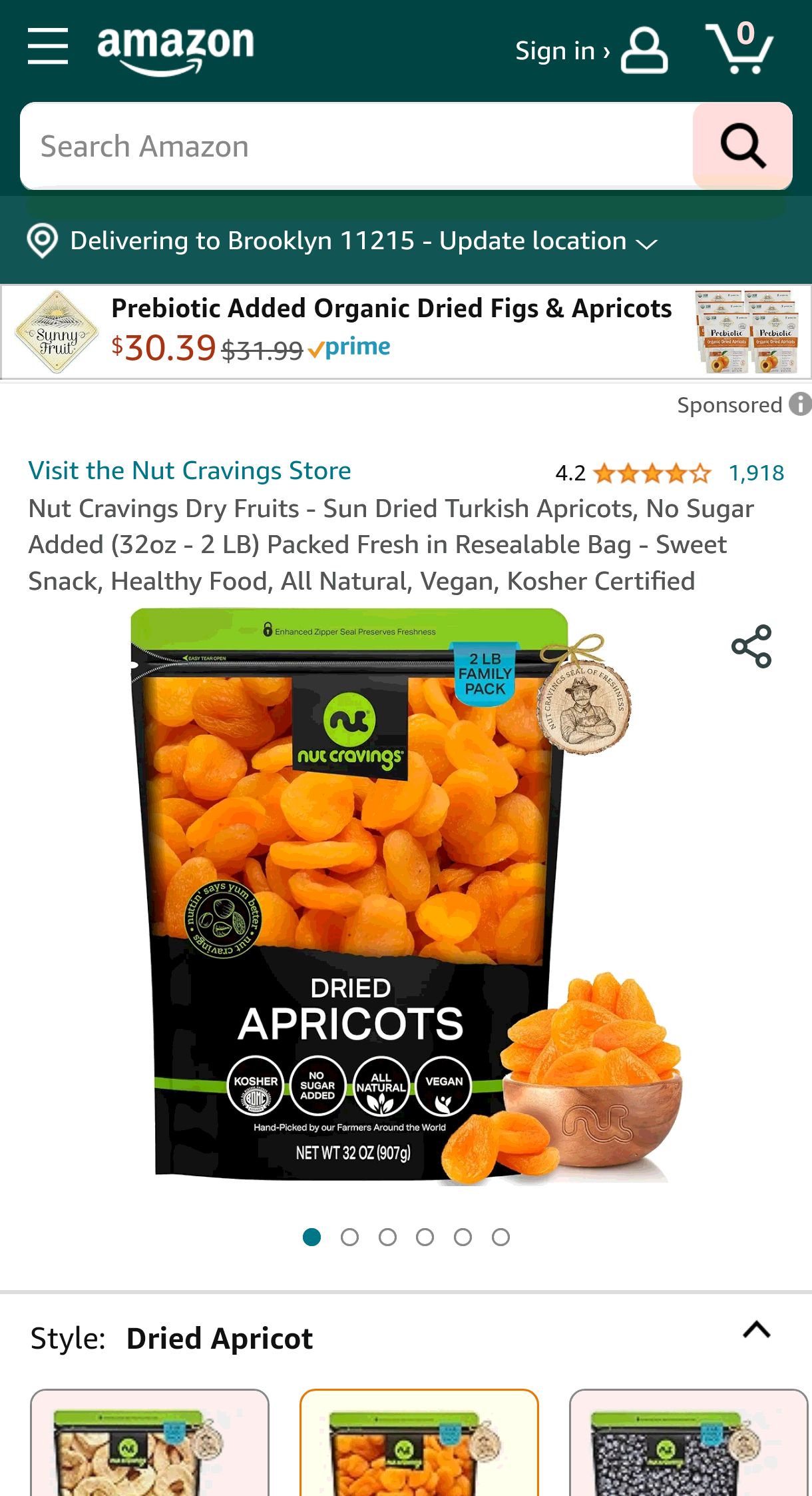 Nut Cravings Dry Fruits - Sun Dried Turkish Apricots, No Sugar Added (32oz - 2 LB) Packed Fresh in Resealable Bag - Sweet Snack, Healthy Food, All Natural, Vegan, Kosher Certified : Grocery & Gourmet 
