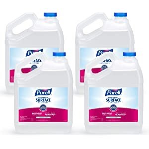 PURELL Foodservice Surface Sanitizer, Fragrance Free, 1 Gallon Surface Sanitizer Pour Bottle Refill (Pack of 4)