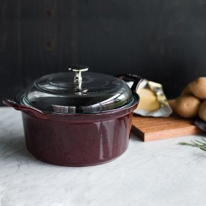 $59.99 Staub 复古铸铁锅玻璃锅盖Cast-Iron Cocotte with Glass Lid, Dutch Oven | Williams Sonoma