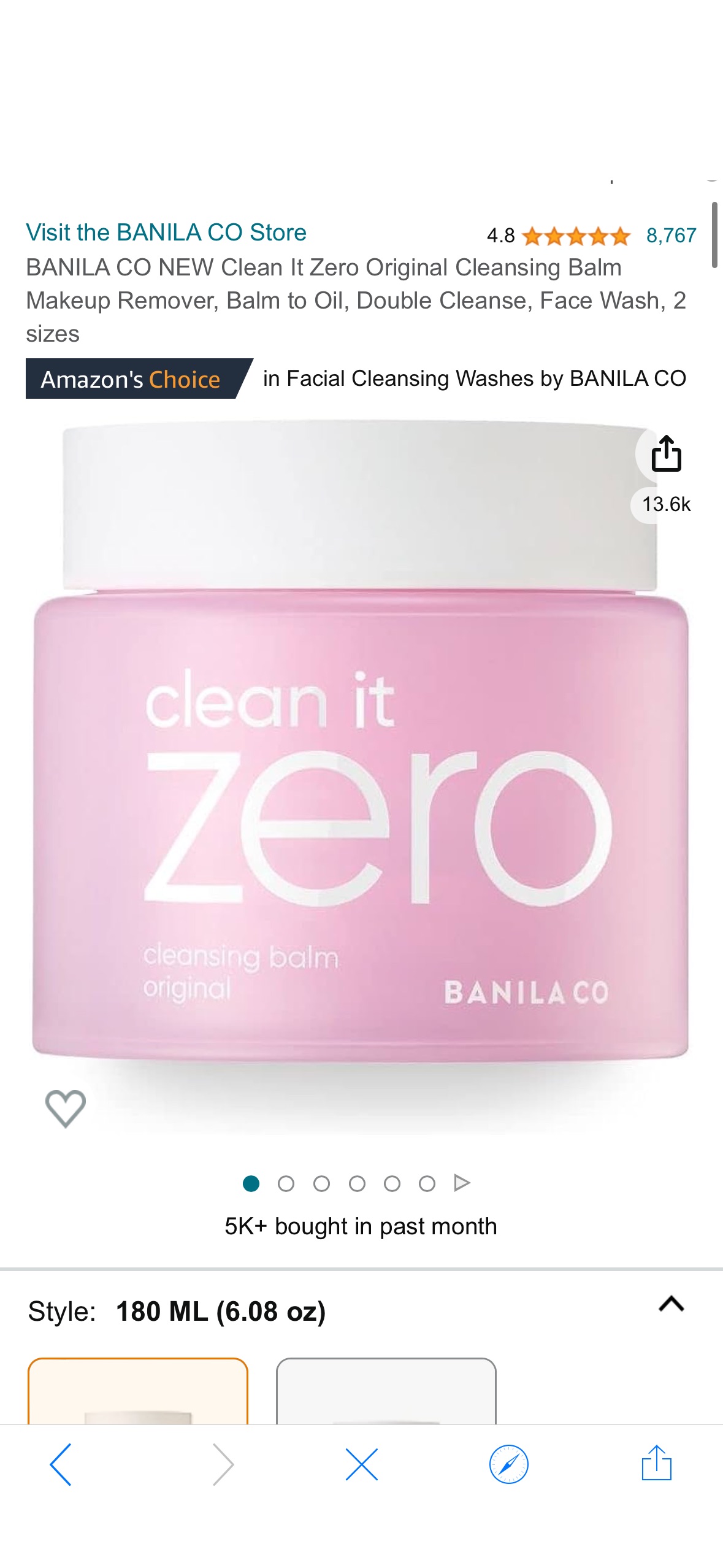 Amazon.com: BANILA CO NEW Clean It Zero Original Cleansing Balm Makeup Remover, Balm to Oil, Double Cleanse, Face Wash, 2 sizes : 卸妆膏