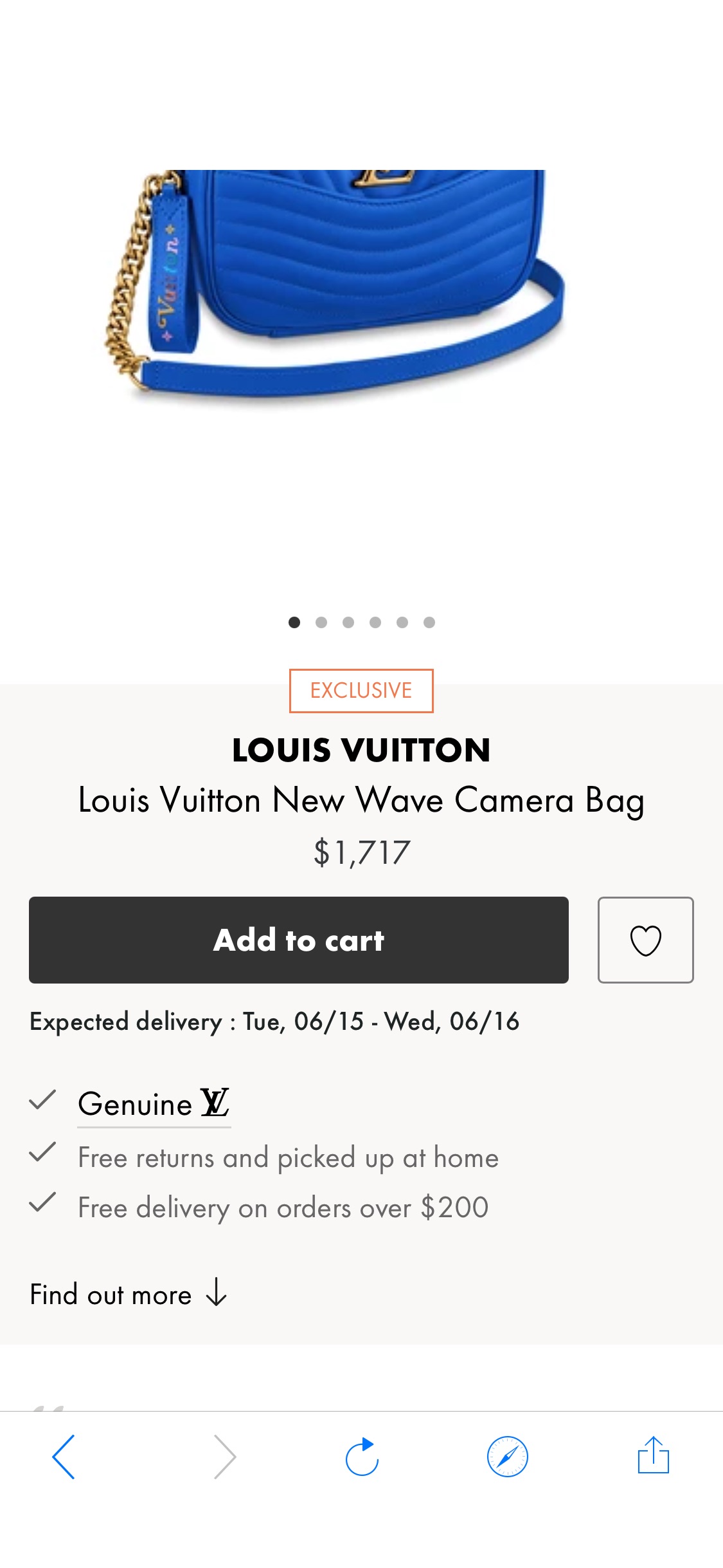 超美宝蓝包包Women's Louis Vuitton New Wave Camera Bag | LOUIS VUITTON | 24S