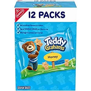 Teddy Grahams Honey Graham Snacks, 12 Snack Packs, 1 Ounce (Pack of 12) Brand: Teddy Grahams