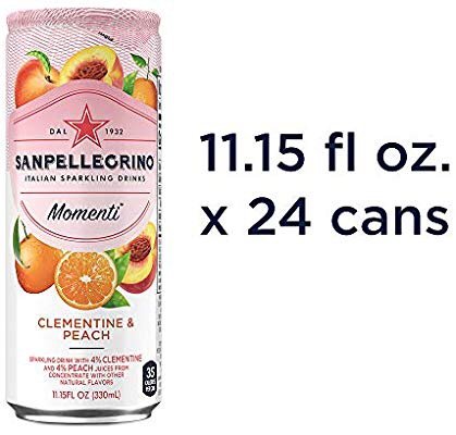 San pellegrino Momenti Clementine & Peach Cans, 11.15 Fl Oz, Pack of 24