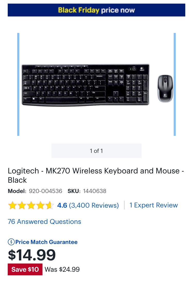 Logitech MK270 无线键鼠套装