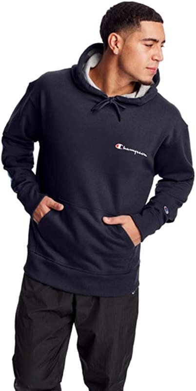 Men's Pullover Hoodie, Powerblend Fleece Midweight Hooded Sweatshirt For Men, Best Hoodies for Men,Left Chest Script