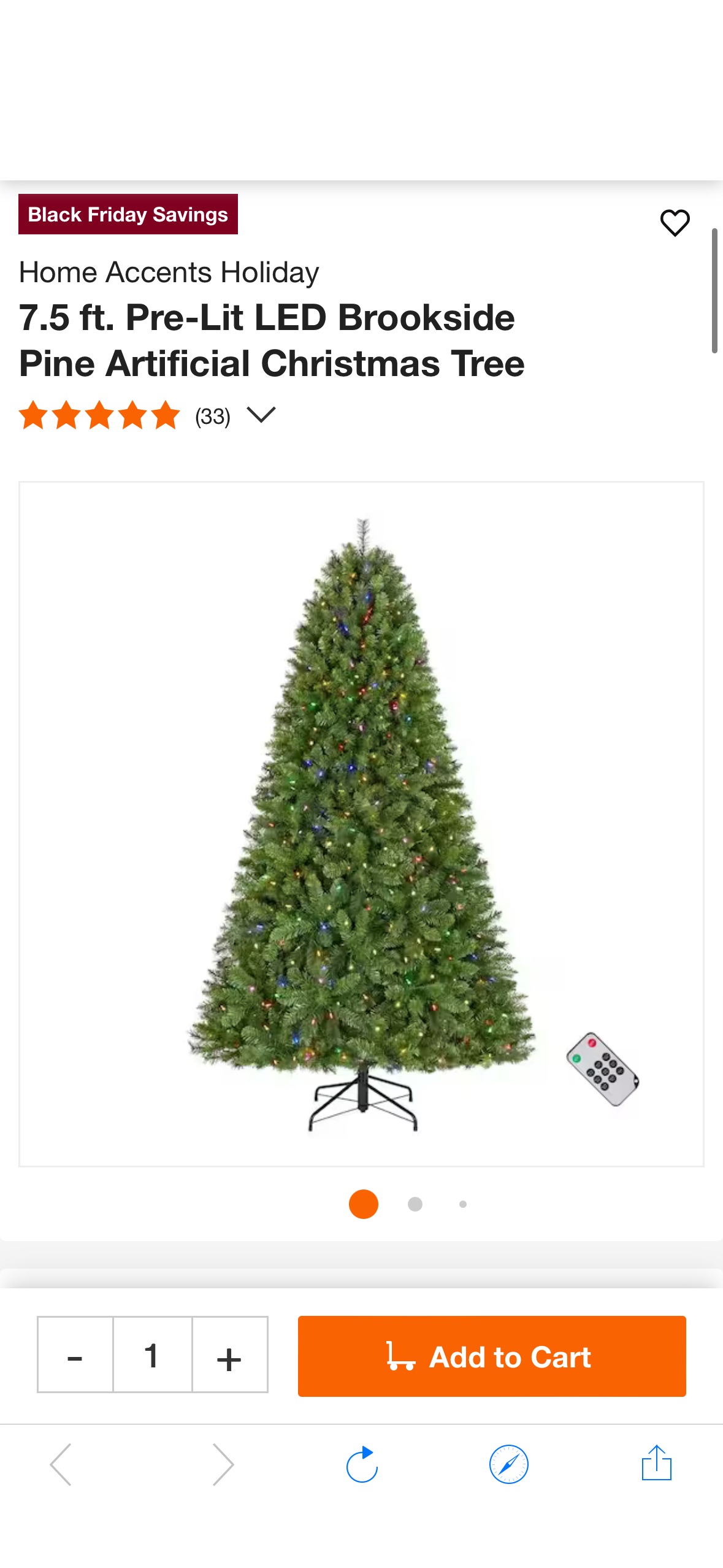 Home Accents Holiday 7.5 ft. Pre-Lit LED Brookside Pine Artificial Christmas Tree 23HD90002 - The Home Depot
