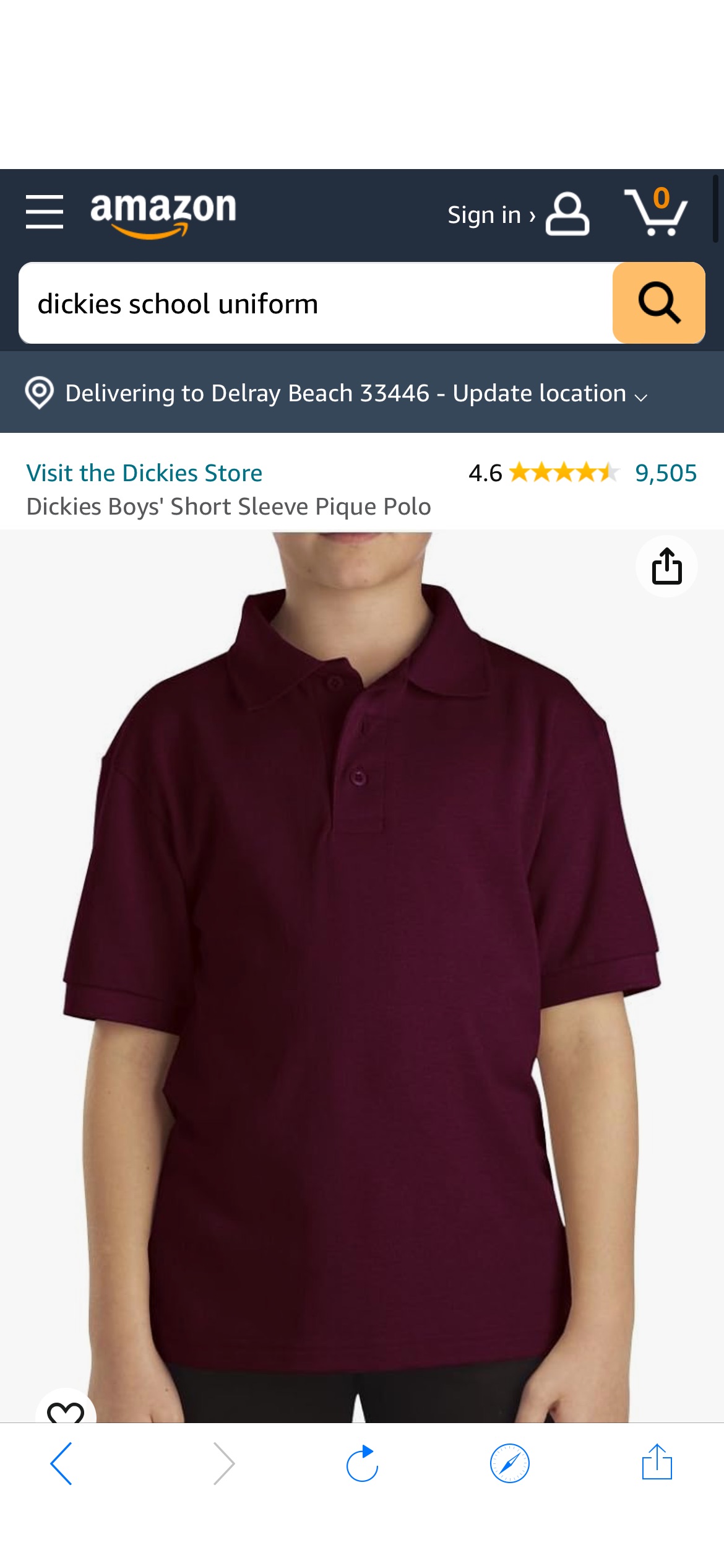 Amazon.com: Dickies Big Boys' Short Sleeve Pique Polo Shirt, Black, X-Large (18/20): School Uniform Polo Shirts: Clothing, Shoes & Jewelry儿童衣服